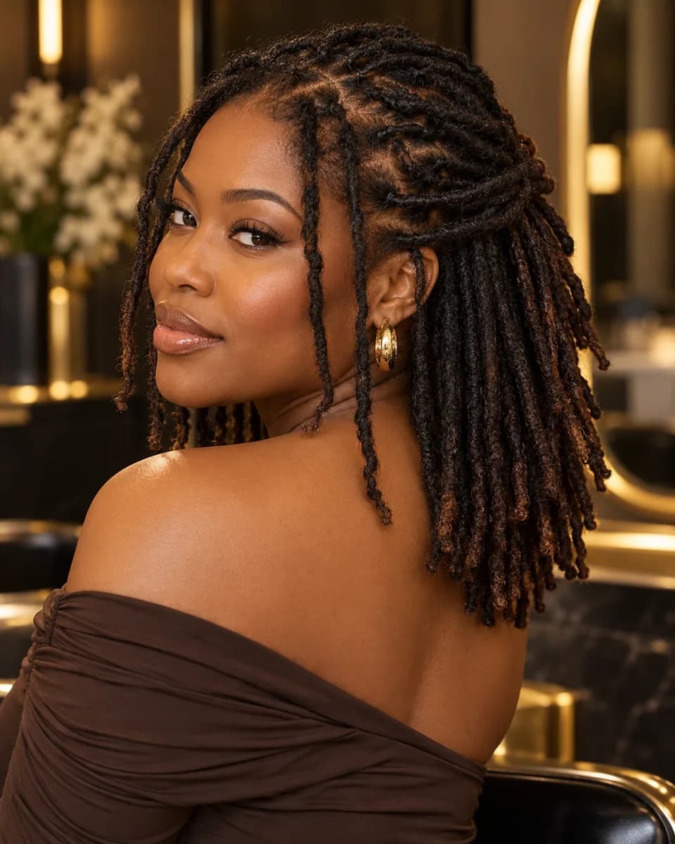 Partial Loc Extensions hairstyle reference